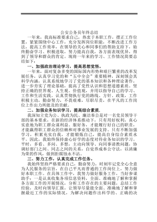 公安公务员年终总结