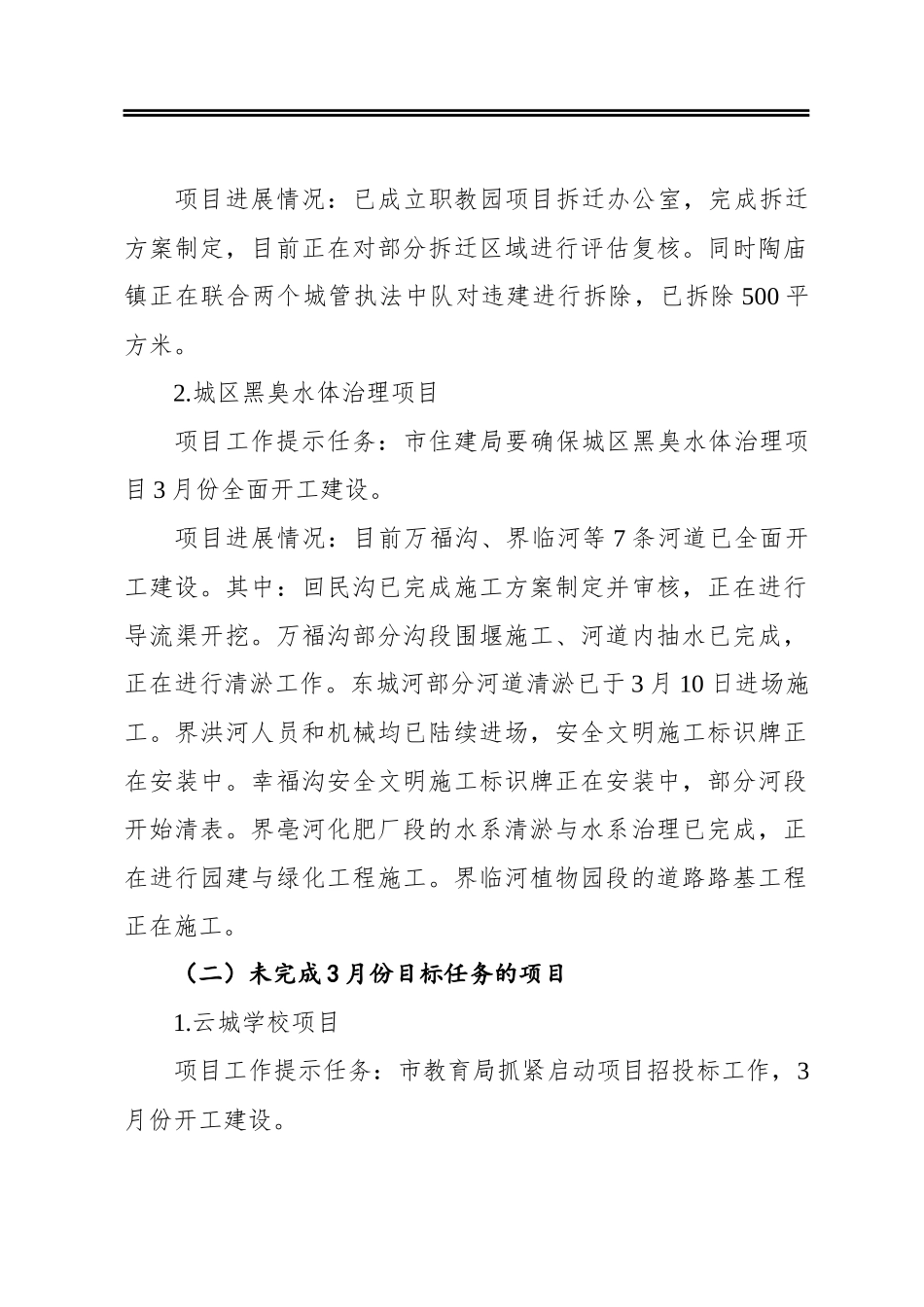 关于对部分重点项目督查情况的报告_第2页