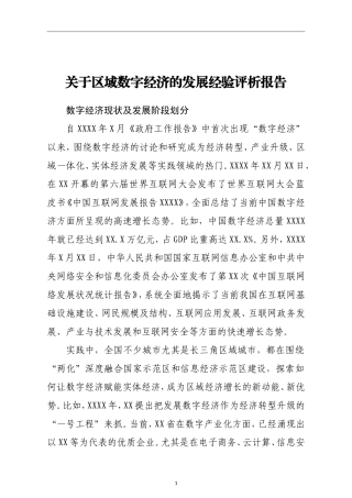 关于区域数字经济的发展经验评析报告 (2)