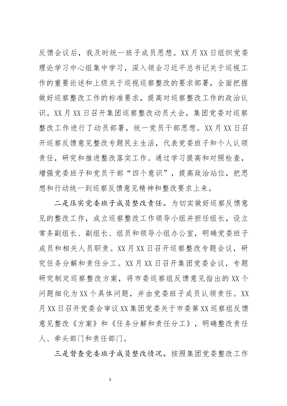 企业：国企党委书记组织巡察反馈意见整改情况报告_第3页