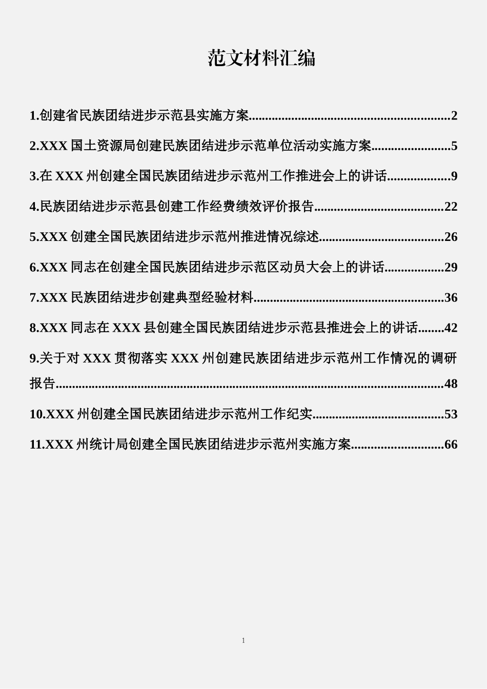 民族团结进步示范创建材料汇编（11篇）_第1页