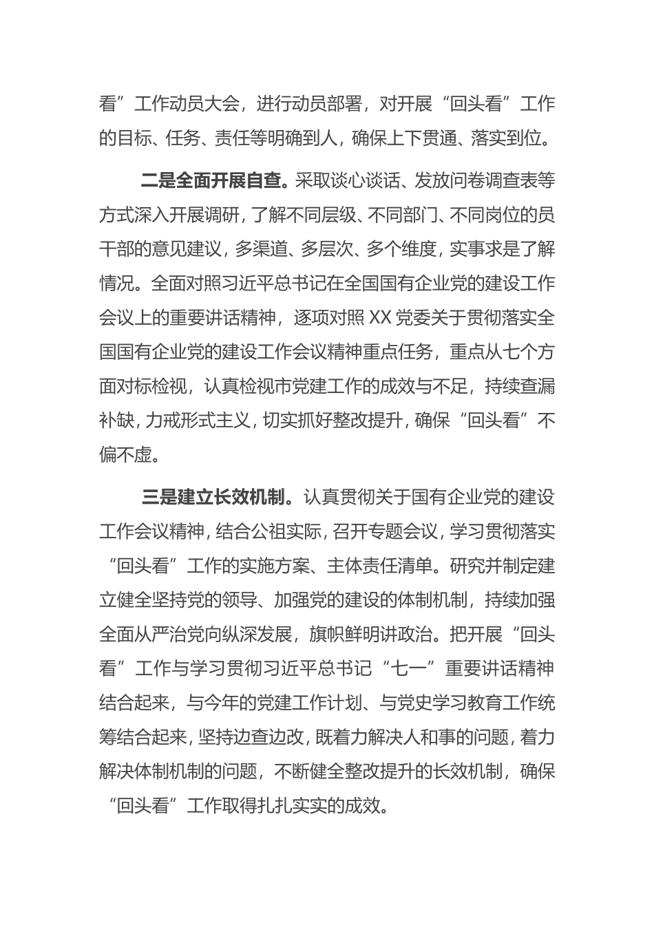 全国国有企业党的建设工作会议精神贯彻落实“回头看”情况汇报_第2页