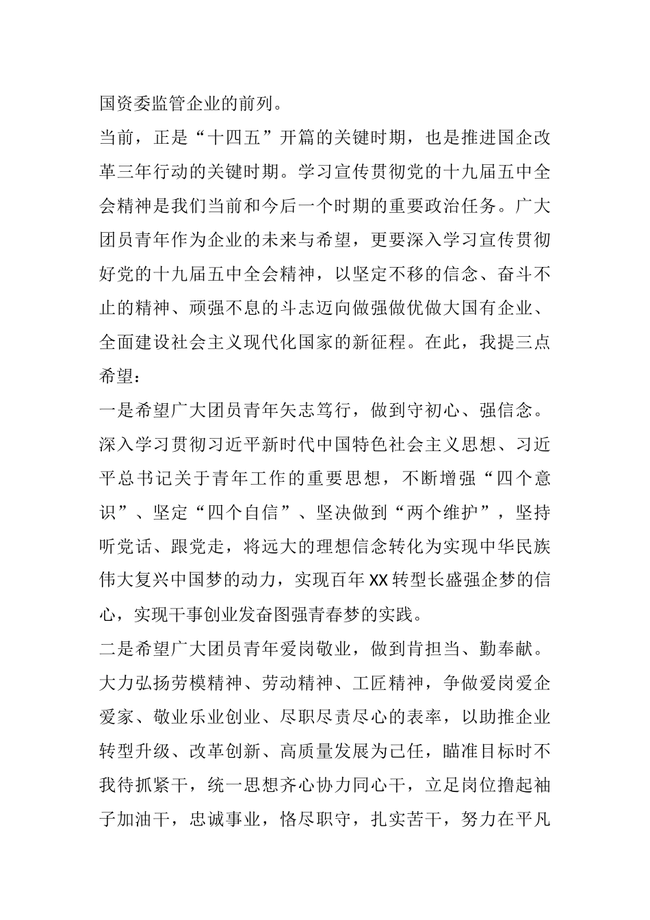 团委书记在XX集团公司团代会上的讲话_第2页