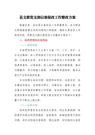 县文联党支部以案促改工作整改方案