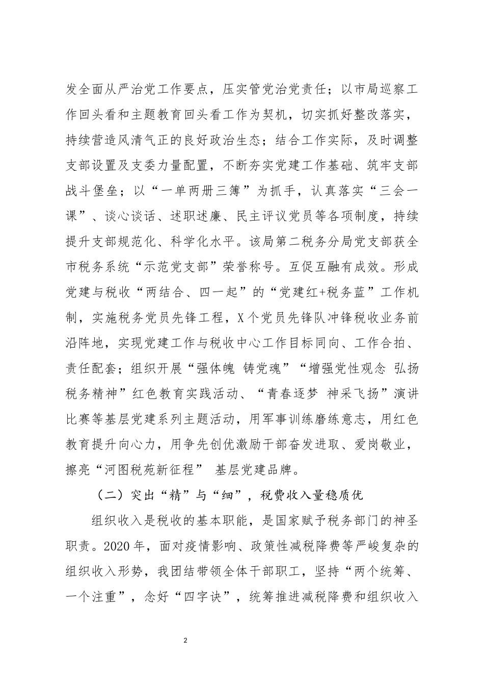 税务局党委书记局长2020年述职报告_第2页