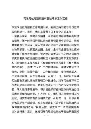 司法局教育整顿查纠整改环节工作汇报