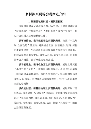 乡村振兴现场会观摩点介绍  社区 渔民村 小项目