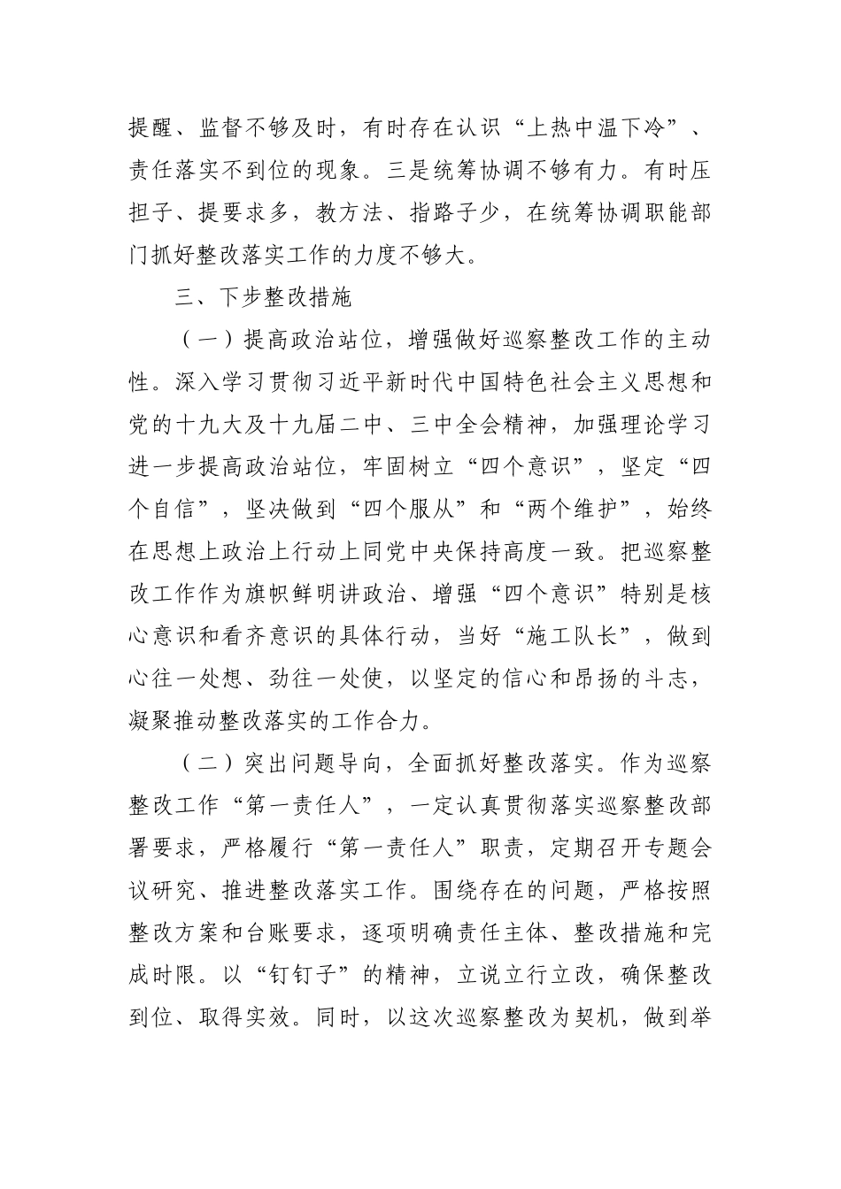 乡镇：镇党委书记履行第一责任人责任抓好巡察整改落实情况的汇报_第3页