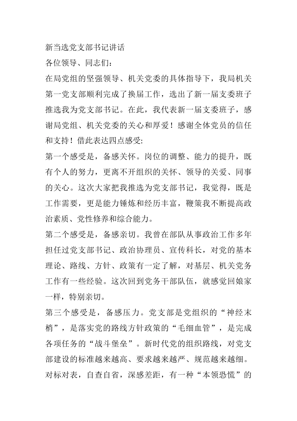 新当选党支部书记讲话_第1页