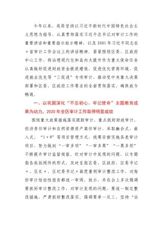 在2021年全区审计工作会上的讲话