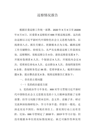 巡察情况报告