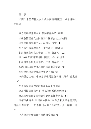 应急管理系统领导讲话文章汇编专辑