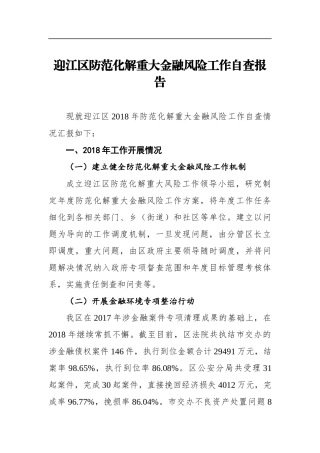 迎江区防范化解重大金融风险工作自查报告 (1)_转换