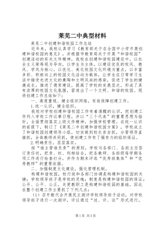 2024年莱芜二中典型材料