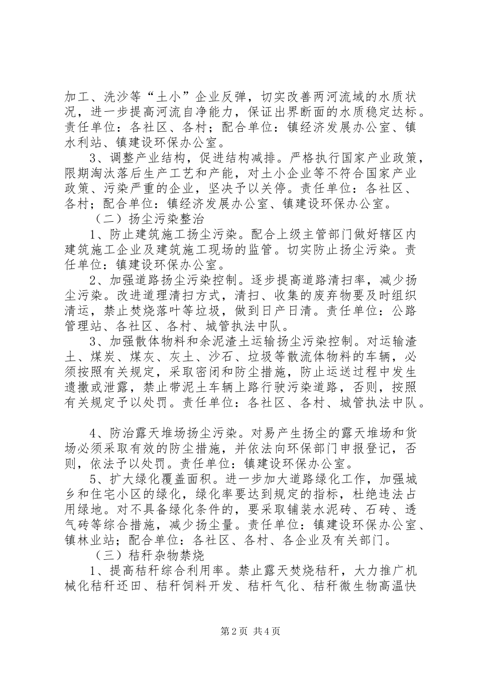 2024年蓝天碧水行动杨庄镇蓝天碧水行动实施方案_第2页