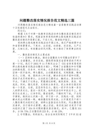 2024年问题整改落实情况报告范文三篇