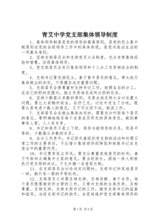 2024年青艾中学党支部集体领导制度