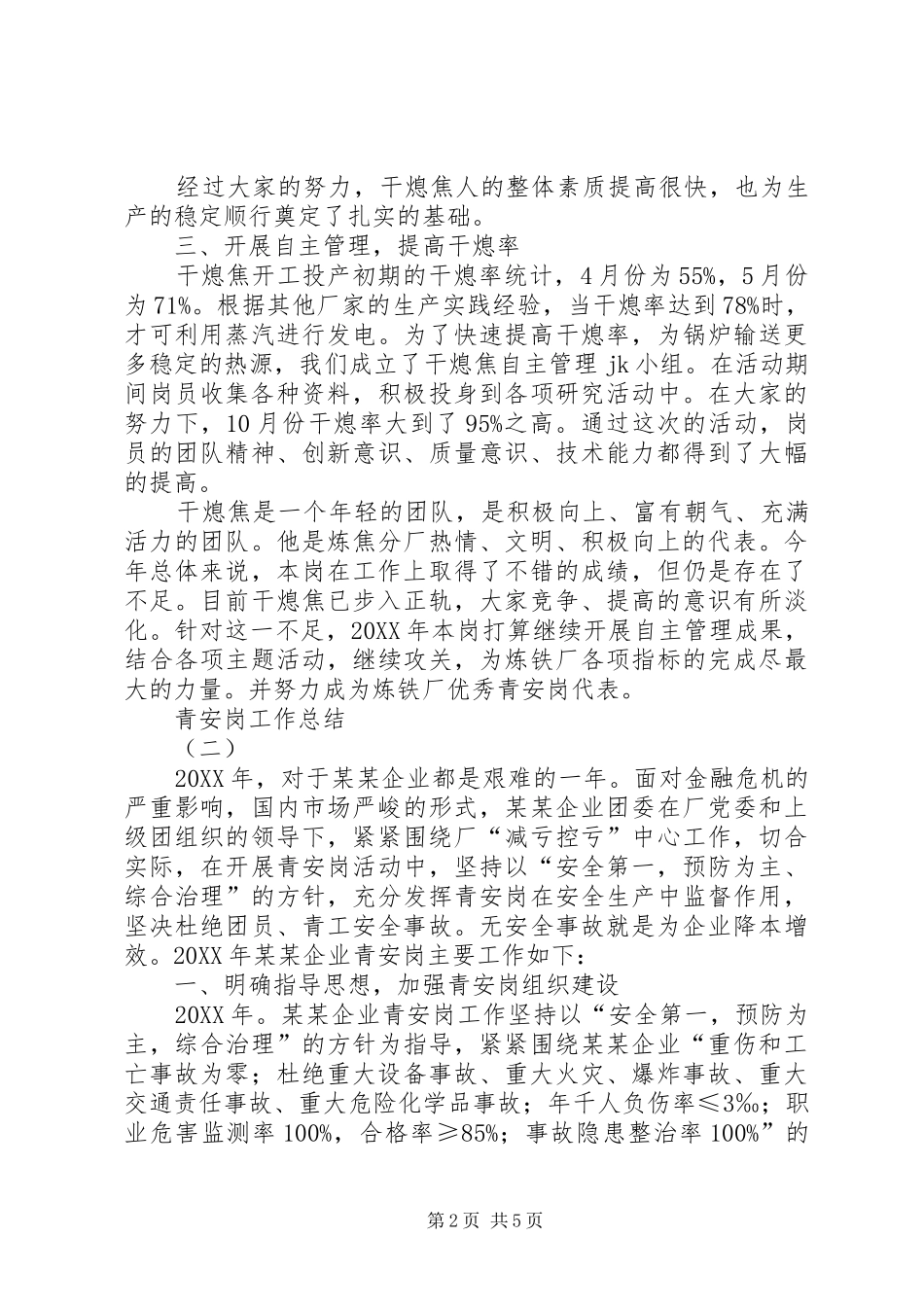 2024年青安岗工作总结_第2页