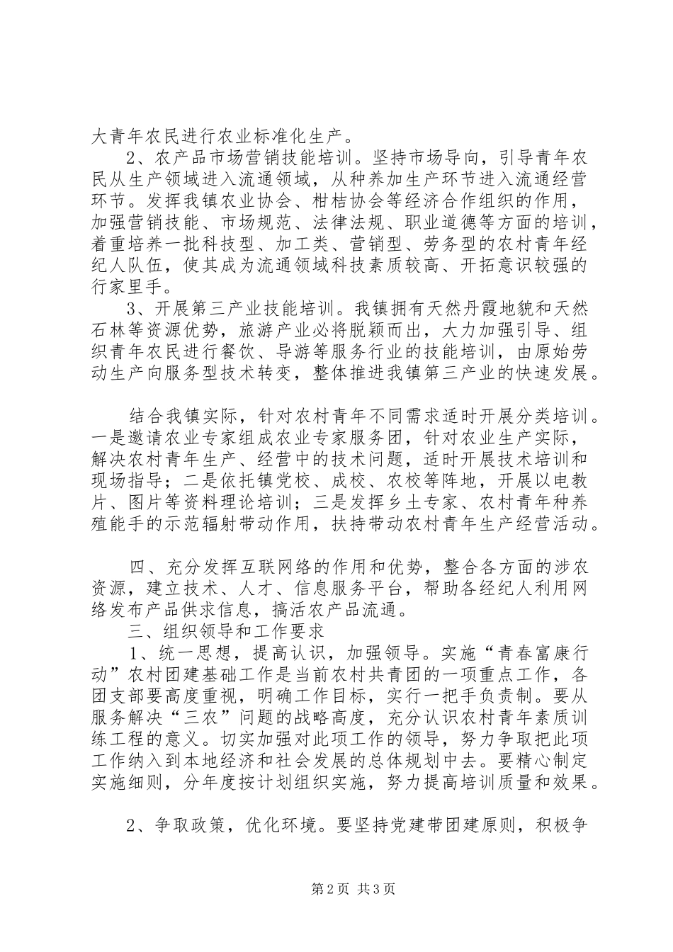 2024年青春富康行动农村团建基础工程实施方案_第2页