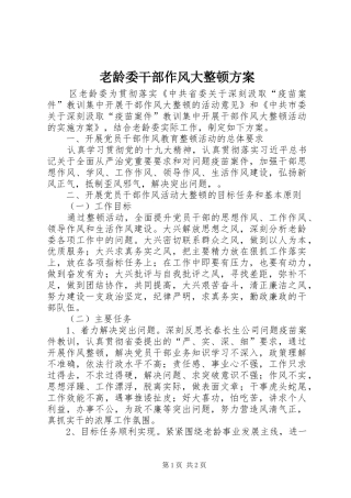 2024年老龄委干部作风大整顿方案