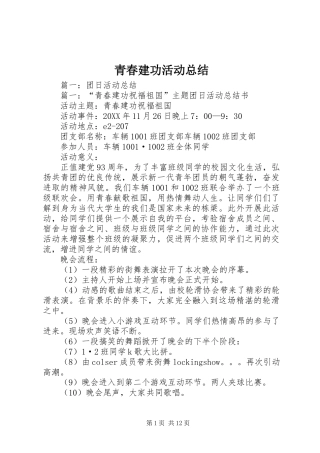 2024年青春建功活动总结