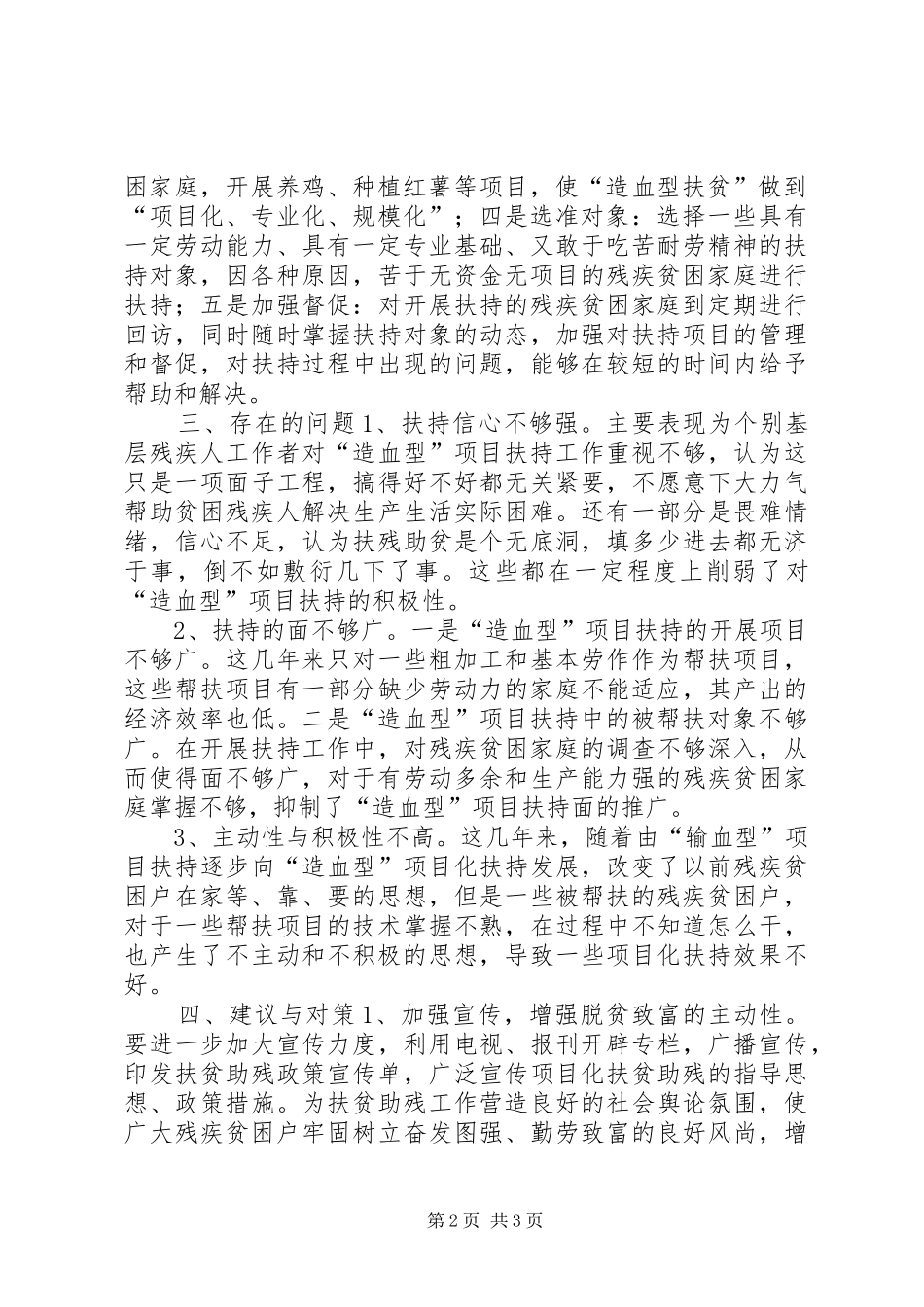 2024年镇残疾人造血型扶持项目的现状和思考_第2页