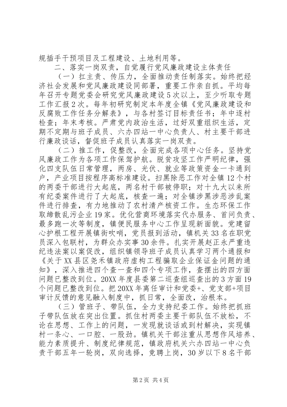 2024年镇党委书记年度述责述廉报告_第2页