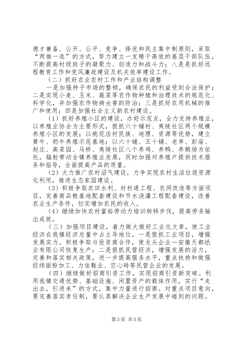 2024年镇党委政府二八年工作计划镇党委政府_第3页