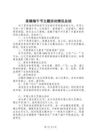 2024年镇端午节主题活动情况总结