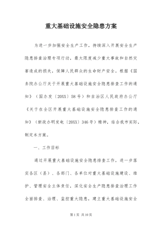 2024年重大基础设施安全隐患方案