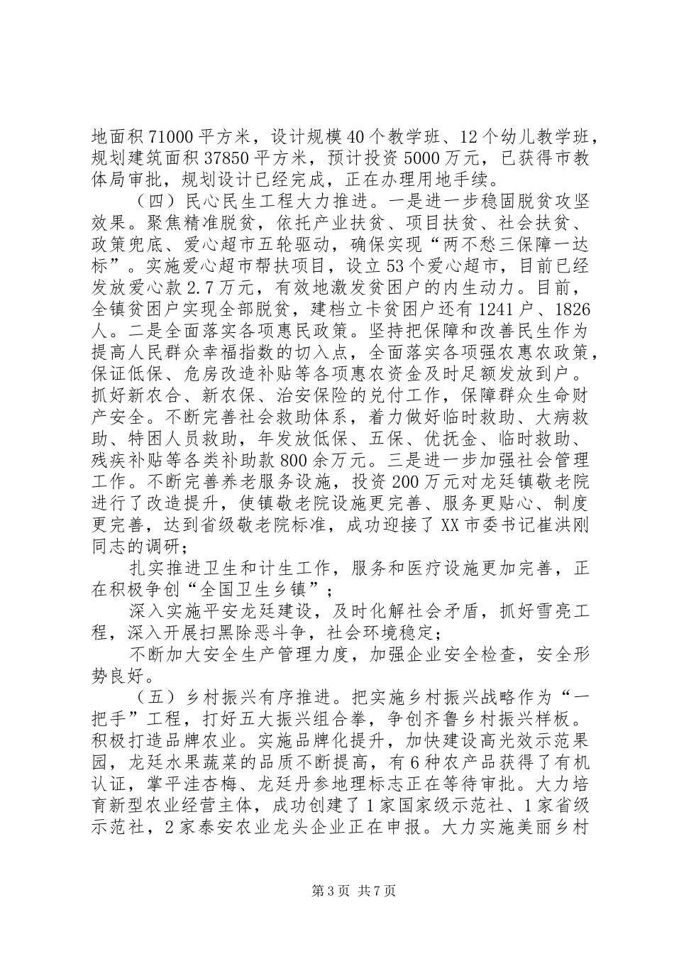 2024年镇工作总结及工作打算_第3页