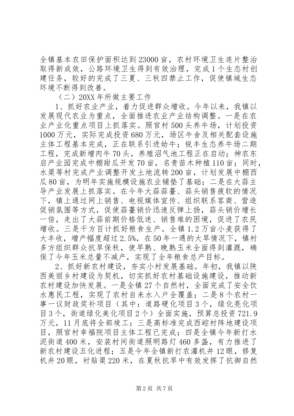 2024年镇工作总结及工作设想_第2页