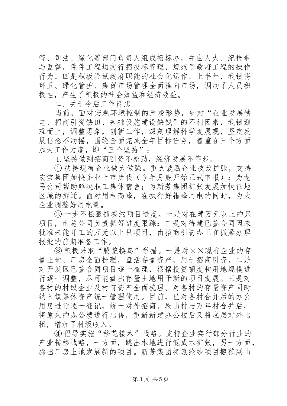 2024年镇贯彻落实市委八届五次全会情况汇报_第3页