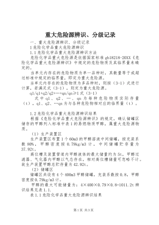2024年重大危险源辨识分级记录