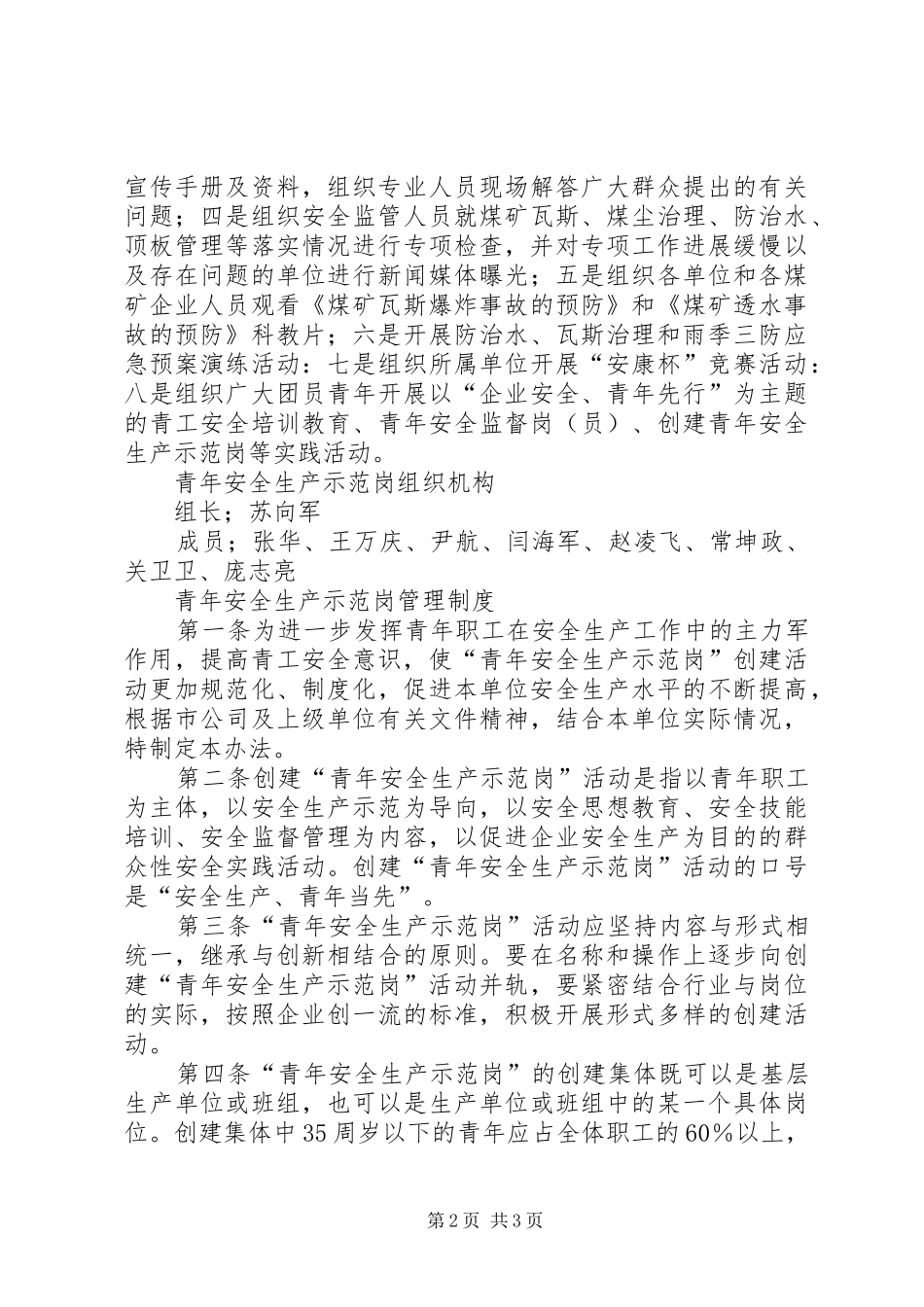 2024年青年安全生产示范岗安全生产责任制_第2页