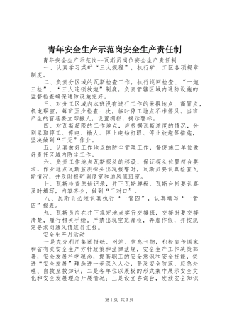 2024年青年安全生产示范岗安全生产责任制