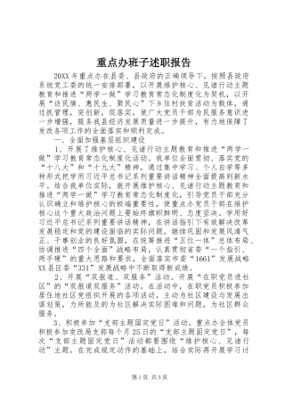 2024年重点办班子述职报告