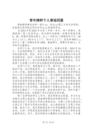 2024年青年榜样个人事迹四篇