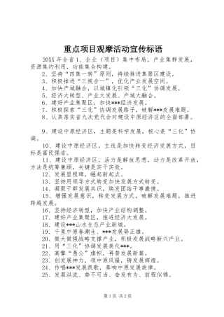 2024年重点项目观摩活动宣传标语