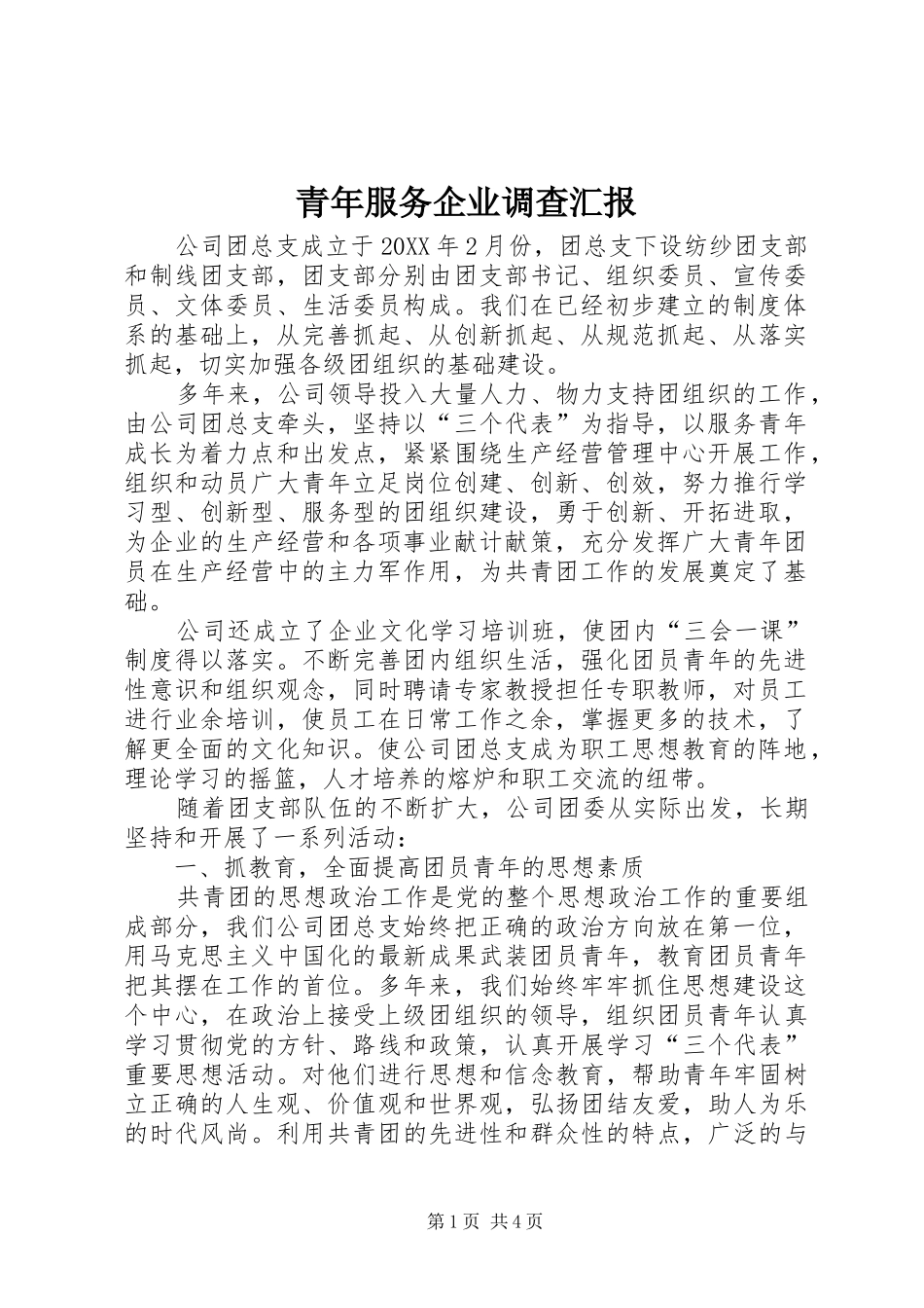 2024年青年服务企业调查汇报_第1页