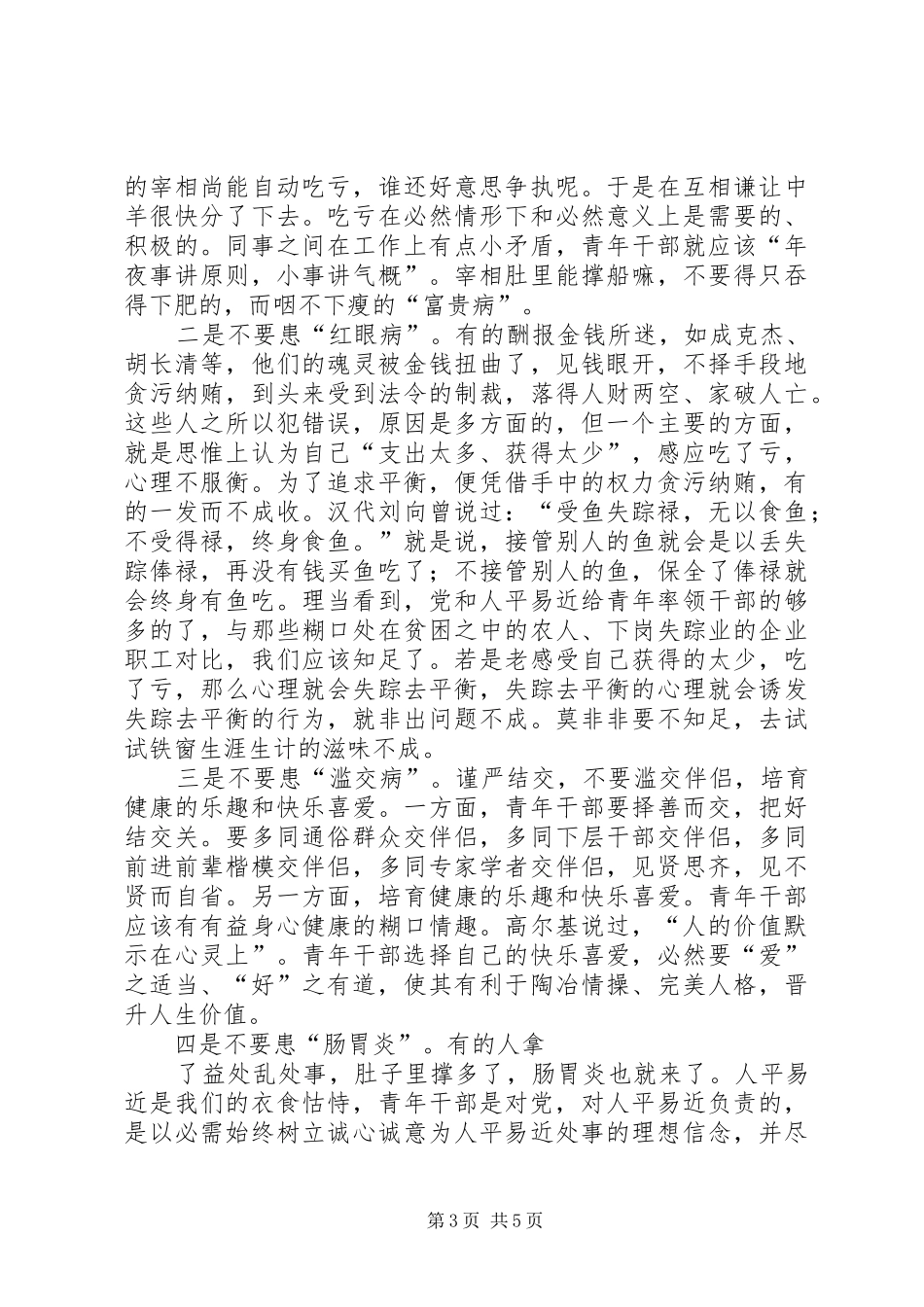 2024年青年干部洁身自好工作汇报_第3页