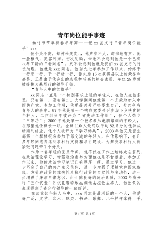 2024年青年岗位能手事迹