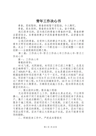 2024年青年工作决心书