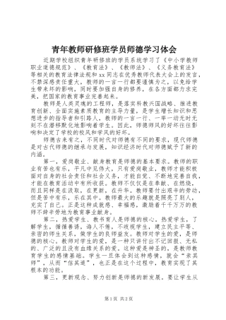 2024年青年教师研修班学员师德学习体会