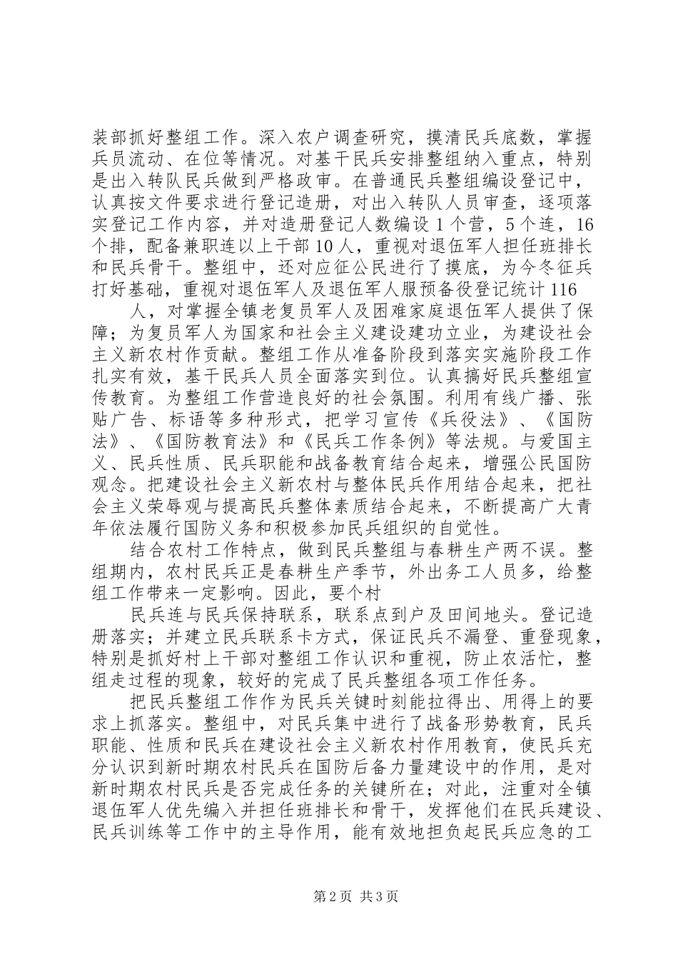 2024年镇民兵组织工作总结_第2页