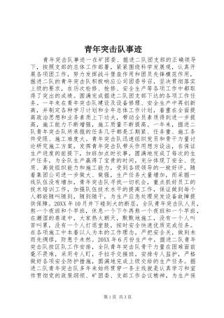 2024年青年突击队事迹