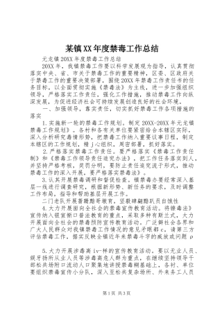 2024年镇年度禁毒工作总结