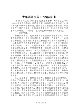 2024年青年志愿服务工作情况汇报