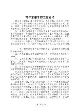 2024年青年志愿者部工作总结