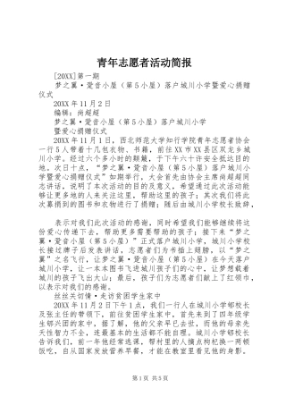 2024年青年志愿者活动简报